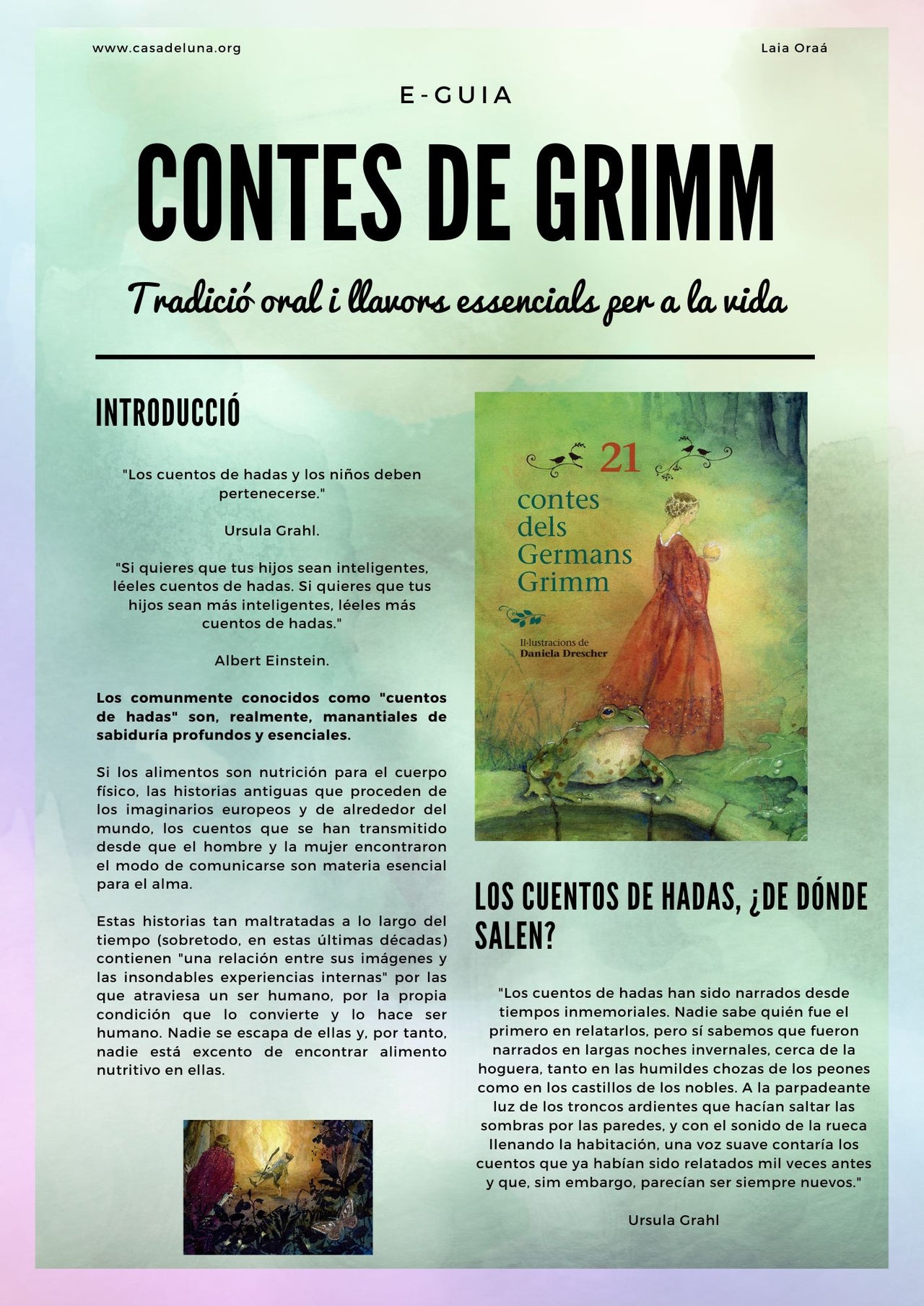 E-guia "Contes de Grimm. Tradició oral i llavors essencials per a la vida"