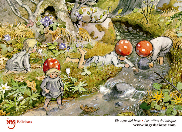 Postal "Los niños del bosque"-
